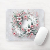 フローラエレガントリースオンホワイトブライダルレース マウスパッド (マウス)