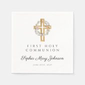 フローラエレガントリースクロスガールファースト聖餐式 スタンダードカクテルナプキン (正面)