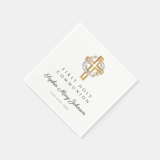 フローラエレガントリースクロスガールファースト聖餐式 スタンダードカクテルナプキン (角)