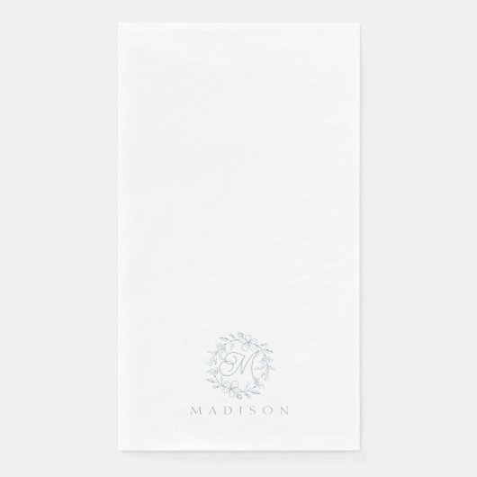 フローラエレガントリースダスティブルー紙ゲストタオル (正面)