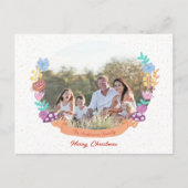 フローラエレガントリースホワイトクリスマスフォト シーズンポストカード (正面)