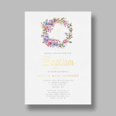 フローラエレガントリース宗教女子バプテスマ金ゴールド 箔招待状