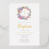 フローラエレガントリース宗教女子バプテスマ金ゴールド 箔招待状