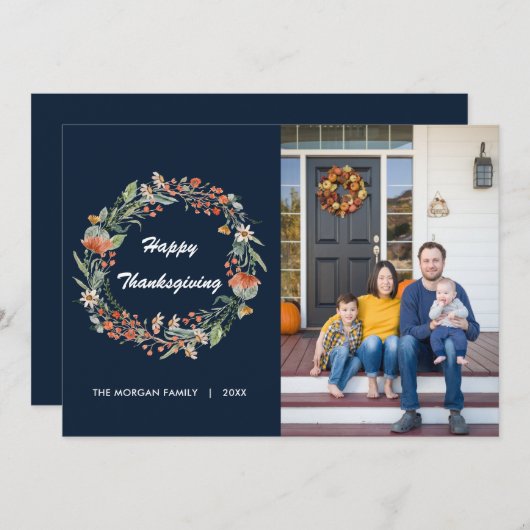 フローラエレガントリース感謝祭の写真 シーズンカード (正面/裏面)