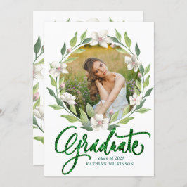 フローラエレガントリース緑化モダン卒業 招待状