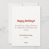 フローラエレガントリース赤面ピンク写真クリスマス シーズンカード (裏面)