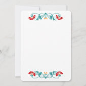 フローラエレガントリーフと渦巻き招待状 招待状 (裏面)