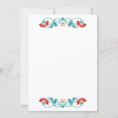 フローラエレガントリーフと渦巻き招待状 招待状 (裏面)