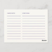 フローラエレガントレシピカード ポストカード (裏面)