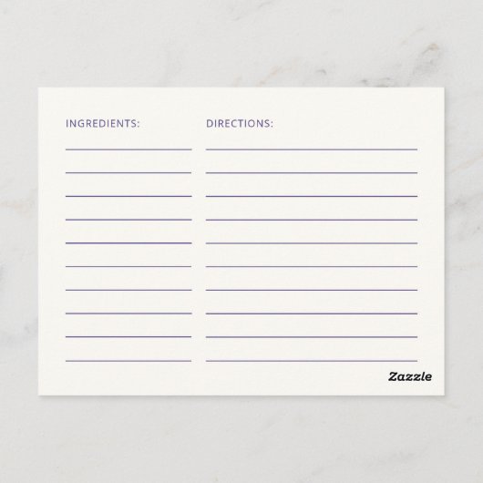 フローラエレガントレシピカード ポストカード (裏面)