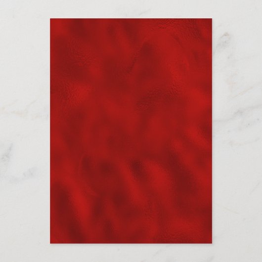 フローラエレガントレッドと金ゴールドウェディングレセプション エンクロージャーカード (裏面)