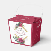 フローラエレガントレッドローズユーカリキンセアニェラ フェイバーボックス (正面サイド)