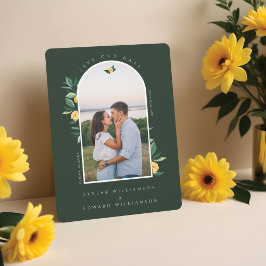 フローラエレガントレモンツリーアーチフォトグリーン セーブザデート