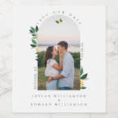 フローラエレガントレモンツリーアーチ写真の保存日付 ワインラベル (シングルラベル)