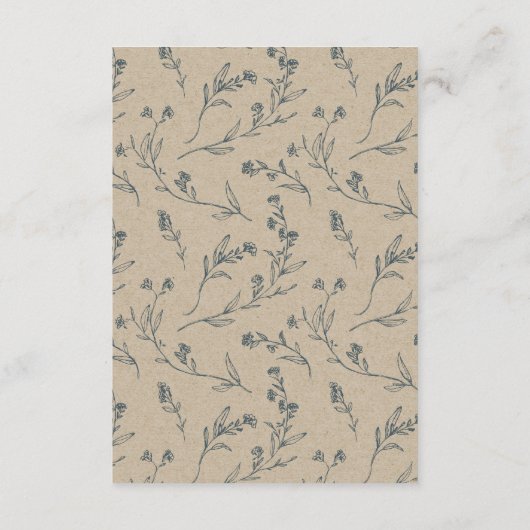 フローラエレガントローレルリースモノグラムウェディングRSVP エンクロージャーカード (裏面)