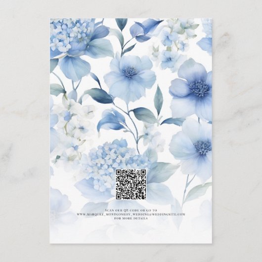 フローラエレガントワイルドフラワーサマーブルーホワイト詳細 エンクロージャーカード (裏面)