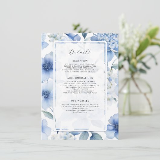 フローラエレガントワイルドフラワーサマーブルーホワイト詳細 エンクロージャーカード (スタンド正面)