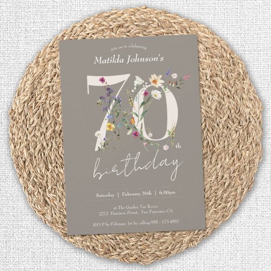 フローラエレガントワイルドフラワーズ70thバースデーパーティー 招待状