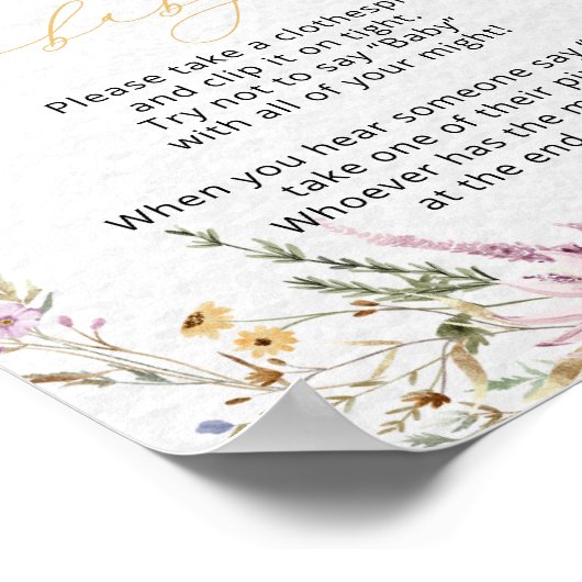 フローラエレガントワイルドフラワーポスターとは言わないベビー ポスター (角)