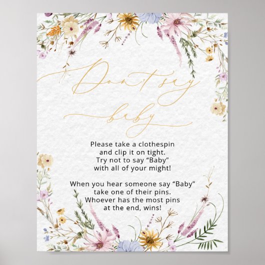 フローラエレガントワイルドフラワーポスターとは言わないベビー ポスター (正面)