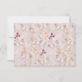 フローラエレガントワイルドフラワーラベンダー誕生日RSVP (裏面)