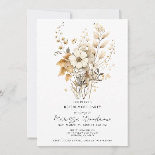 フローラエレガントワイルドフラワーリタイアメントパーティー 招待状 (正面)