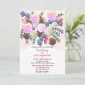 フローラエレガントワイルドフラワー結婚ブティックの招待状 招待状 (スタンド正面)