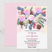 フローラエレガントワイルドフラワー結婚ブティックの招待状 招待状 (正面/裏面)
