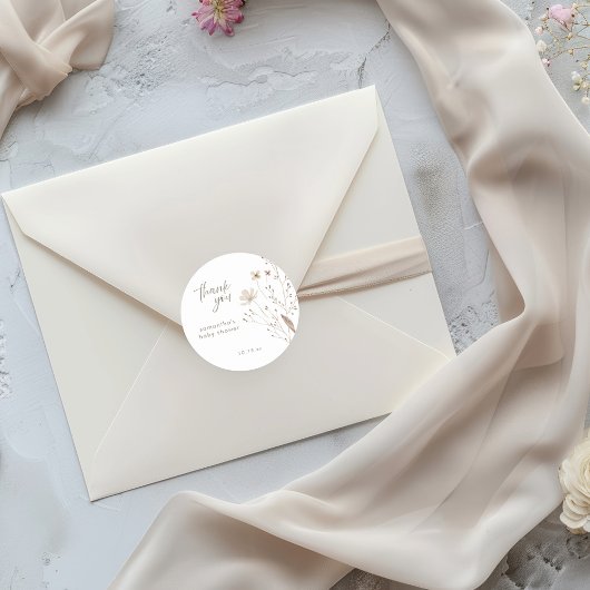 フローラエレガントワイルドフラワー赤ちゃんシャワー ラウンドシール