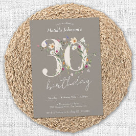 フローラエレガントワイルドフラワー30th誕生日パーティー 招待状