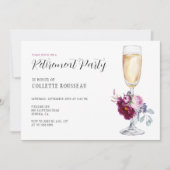 フローラエレガントワイングラス退職パーティーインビタット 招待状 (正面)