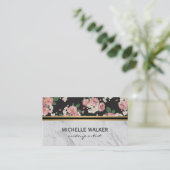 フローラエレガントンドパターン金ゴールドメタリックトリム大理石 名刺 (スタンド正面)