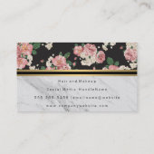 フローラエレガントンドパターン金ゴールドメタリックトリム大理石 名刺 (裏面)