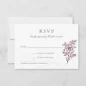 フローラエレガントヴィンテージウェディングRSVP招待状 招待状 (正面)