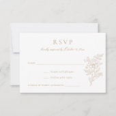 フローラエレガントヴィンテージウェディングRSVP招待状 招待状 (正面)