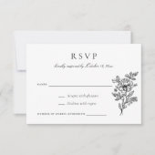 フローラエレガントヴィンテージウェディングRSVP招待状 招待状 (正面)