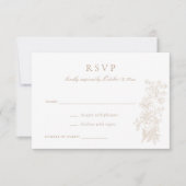 フローラエレガントヴィンテージウェディングRSVP 招待状 (正面)