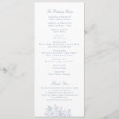 フローラエレガントヴィンテージダスティブルー結婚式 プログラム (裏面)