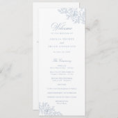 フローラエレガントヴィンテージダスティブルー結婚式 プログラム (正面/裏面)
