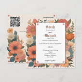 フローラエレガントヴィンテージデザインインパステルヒュース 招待状 (正面/裏面)