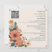 フローラエレガントヴィンテージデザインインパステルヒュース 招待状 (裏面)