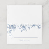 フローラエレガントヴィンテージネイビーブルー結婚ズ プレイスカード (外部開封)