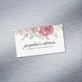 フローラエレガントヴィンテージバラほこりっぽいピンクビジネス  マグネット名刺 (インサイチュ)