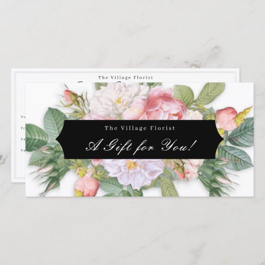 フローラエレガントヴィンテージバラギフト券 (正面/裏面)