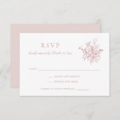 フローラエレガントヴィンテージバロック花結婚式RSVP 招待状 (正面/裏面)