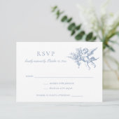 フローラエレガントヴィンテージバロックToileウェディングRSVP 招待状 (スタンド正面)