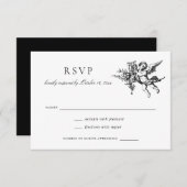 フローラエレガントヴィンテージバロックToileウェディングRSVP 招待状 (正面/裏面)