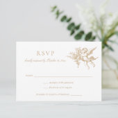 フローラエレガントヴィンテージバロックToileウェディングRSVP 招待状 (スタンド正面)