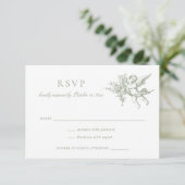 フローラエレガントヴィンテージバロックToileウェディングRSVP 招待状 (スタンド正面)