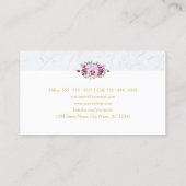 フローラエレガントヴィンテージパンシーパープルシック大理石 名刺 (裏面)